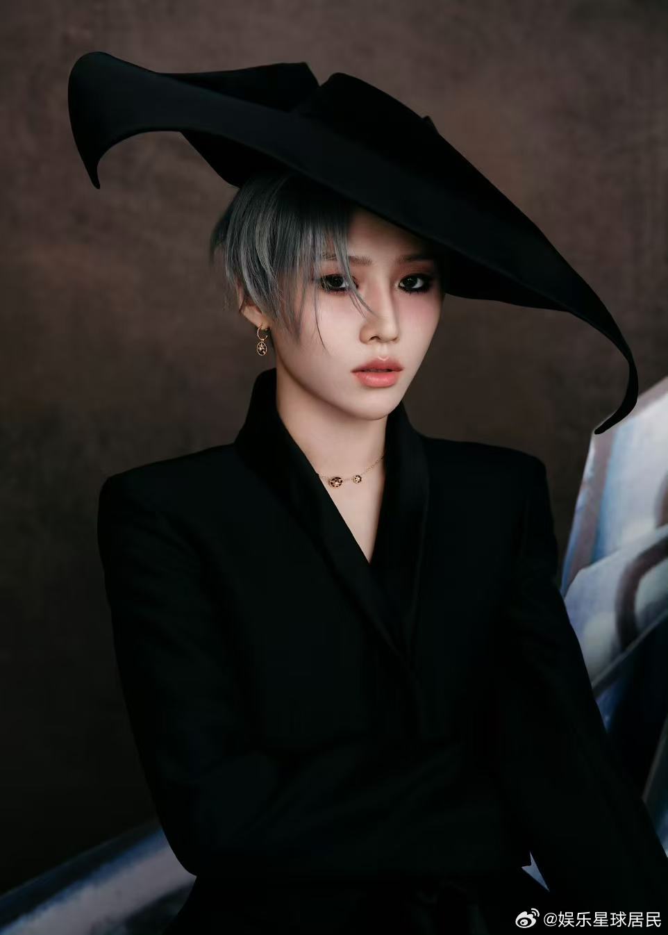 刘雨昕复古宽檐帽 刘雨昕这次微博之夜的造型真的很有质感，复古宽檐帽和整体风格特别