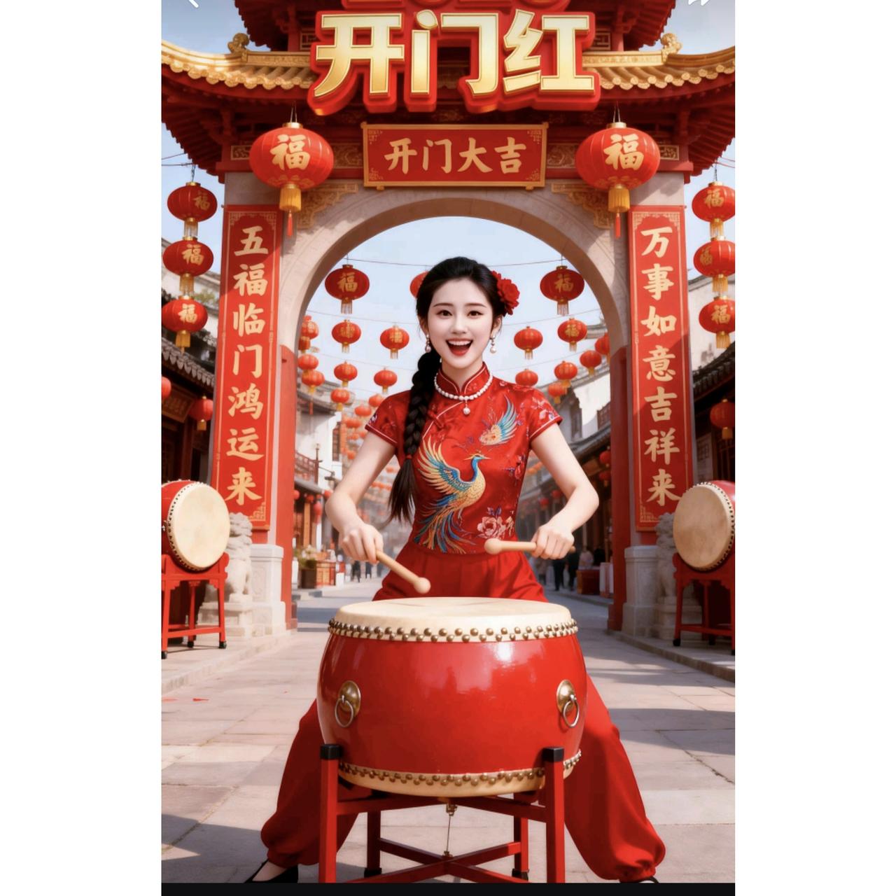 2026开工第一天，刷到几张特别有年味儿的开工图，背景红红的一片，上面还有金元宝