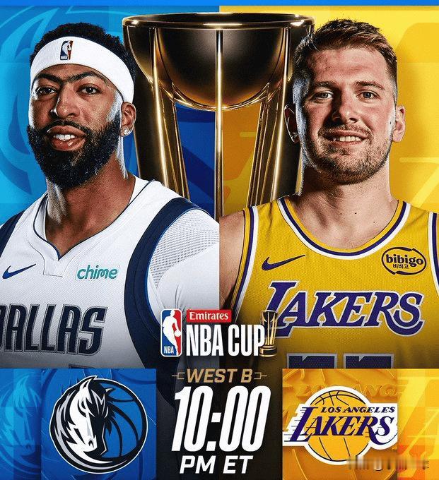 今日杯赛！湖媒LakeShowYo晒浓眉和东契奇的对阵图并配文：“一个词来形容这