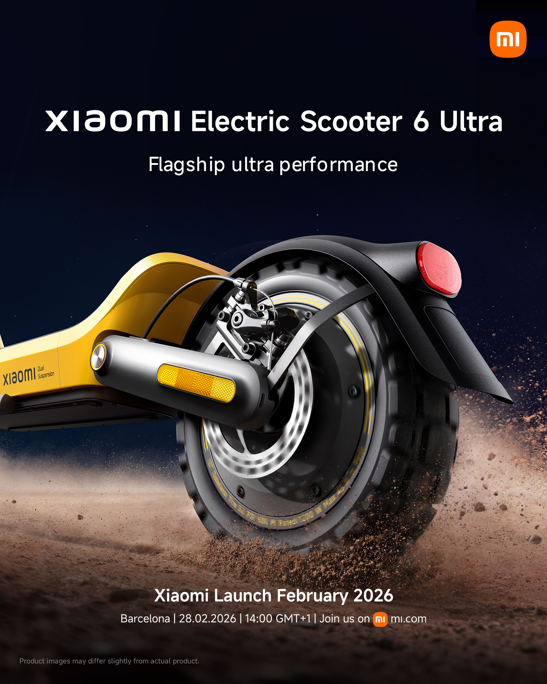 小米今晚海外发布会还会发布小米电动滑板车6 Ultra这个明亮的黄色跟小米SU7