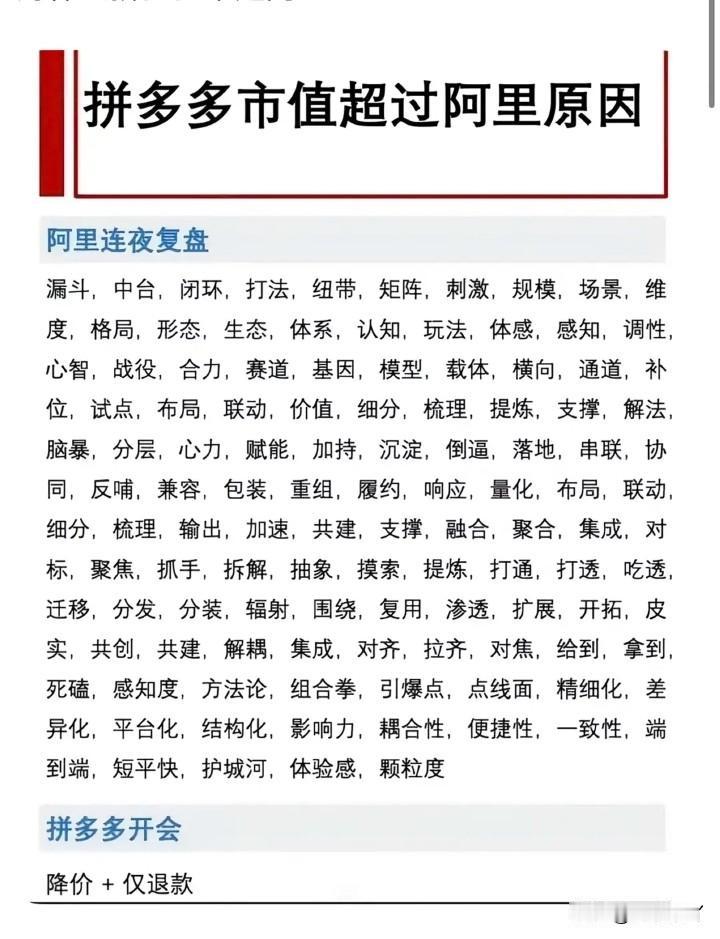 一位PDD员工解释
为什么他们能超越阿里
理由如下：