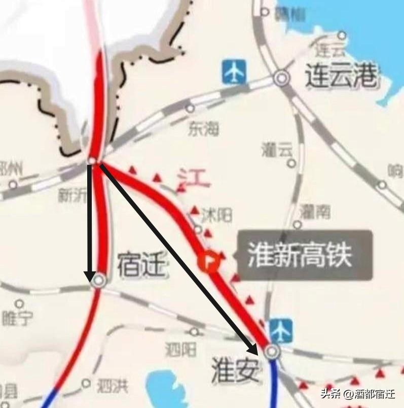 不少网友觉得京沪辅助通道绕经宿迁市区属于舍近求远，也有说沭阳高铁被宿迁市区抢占的