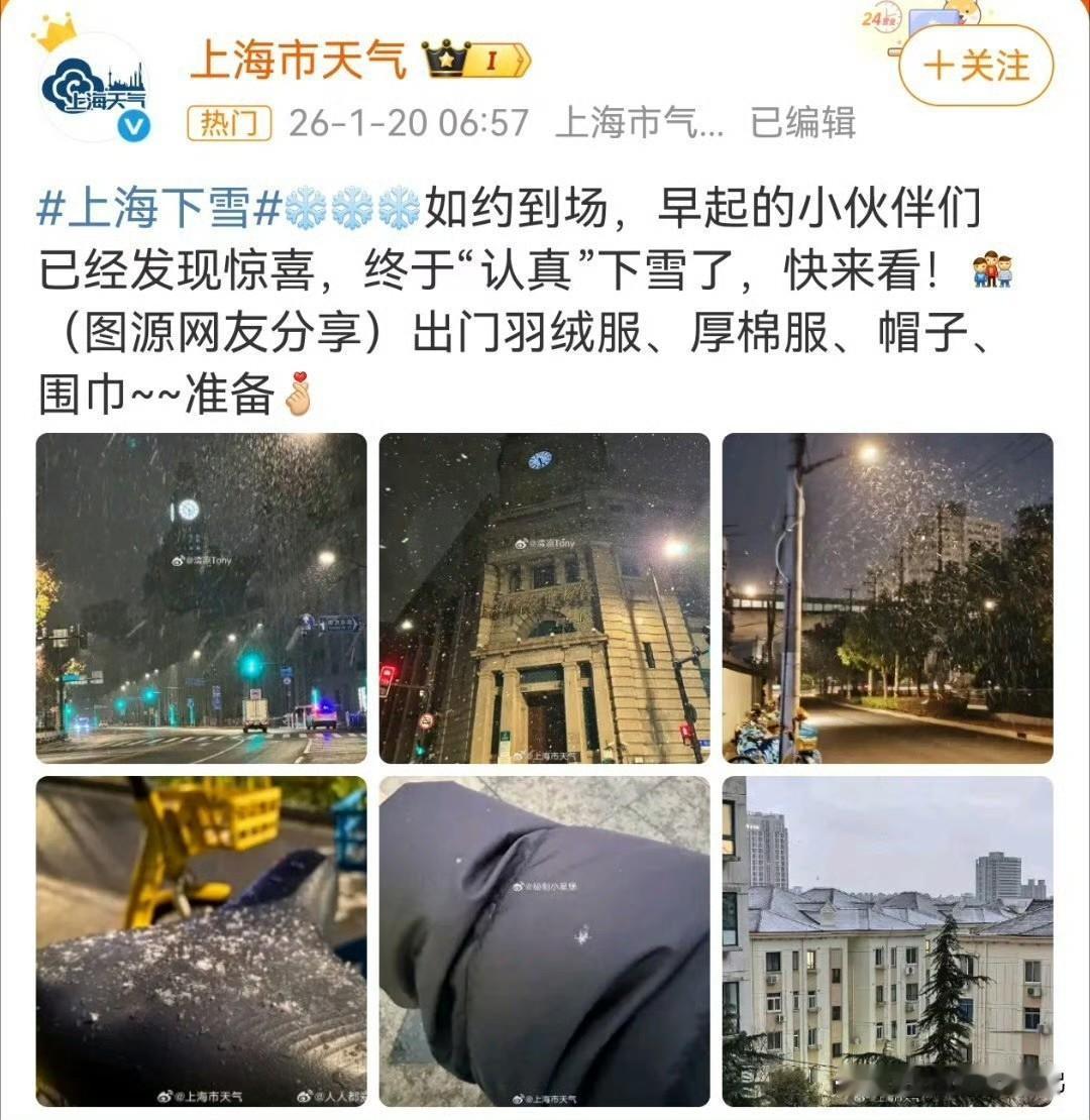 瞬间梦回薛之谦！“已经十几年没下雪的上海突然飘雪”，歌词照进现实，氛围感直接拉满
