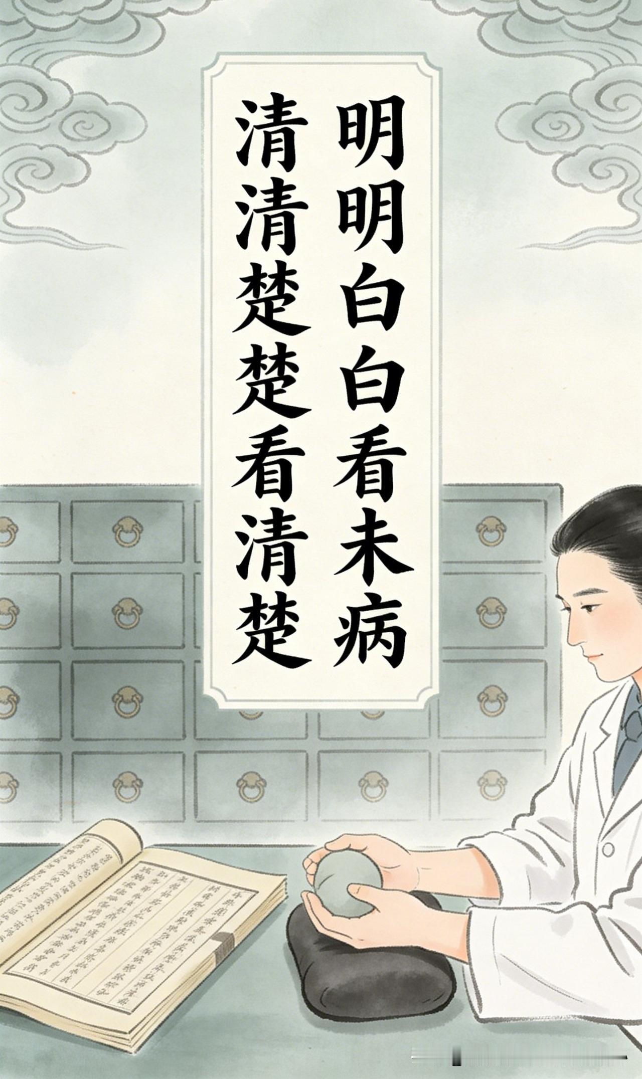 明明白白看未病
从这副对联来看，上联“清清楚楚看清楚”，强调一种清晰、透彻去看清