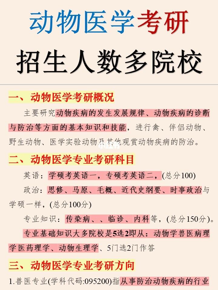 🔥动物医学考研真有好上岸的院校