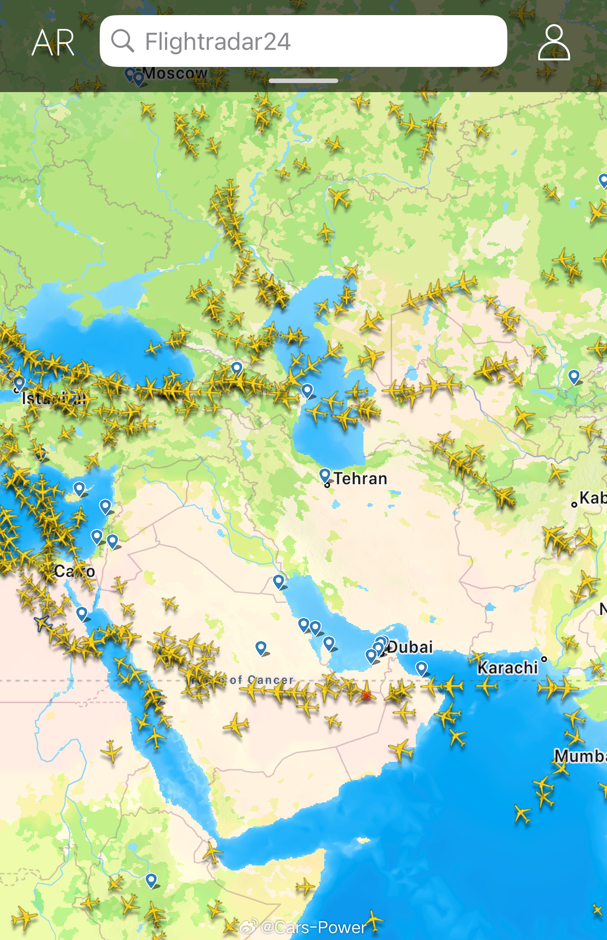伊朗，伊拉克，叙利亚三国目前领空已经清空航班都绕大圈跑了……打起来！伊朗正在打击