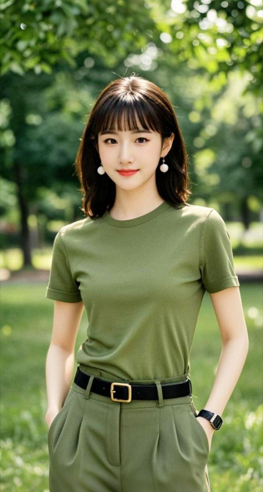 AI扩图 AI绿意正面照