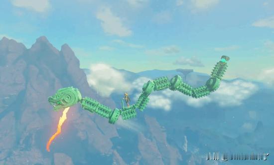 外媒Dexerto在官方推特晒出了玩家在《塞尔达传说：王国之泪》中手搓飞行无翅龙