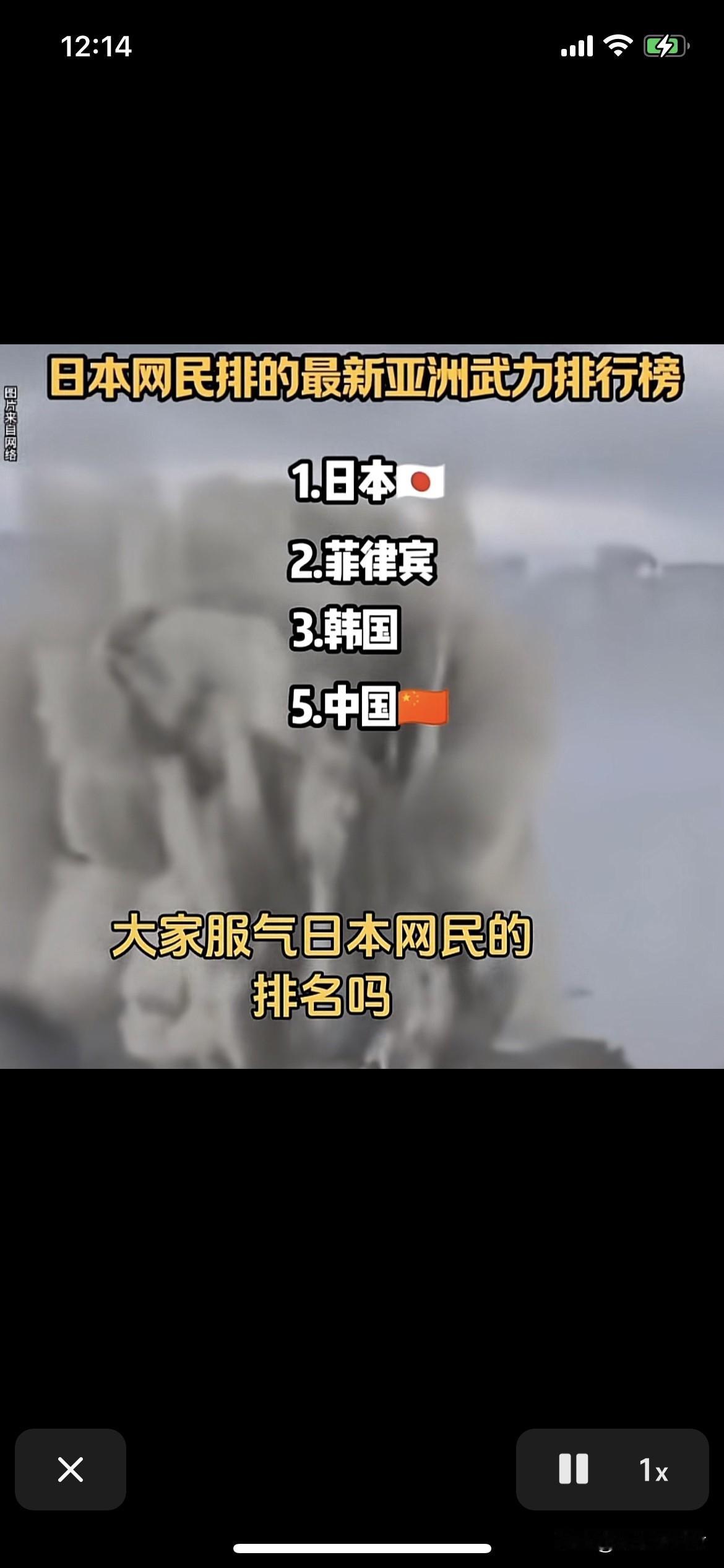 日本网民排队亚洲武力排行榜
1、日本
2、菲律宾
3、韩国
4、中国
日本网民咋