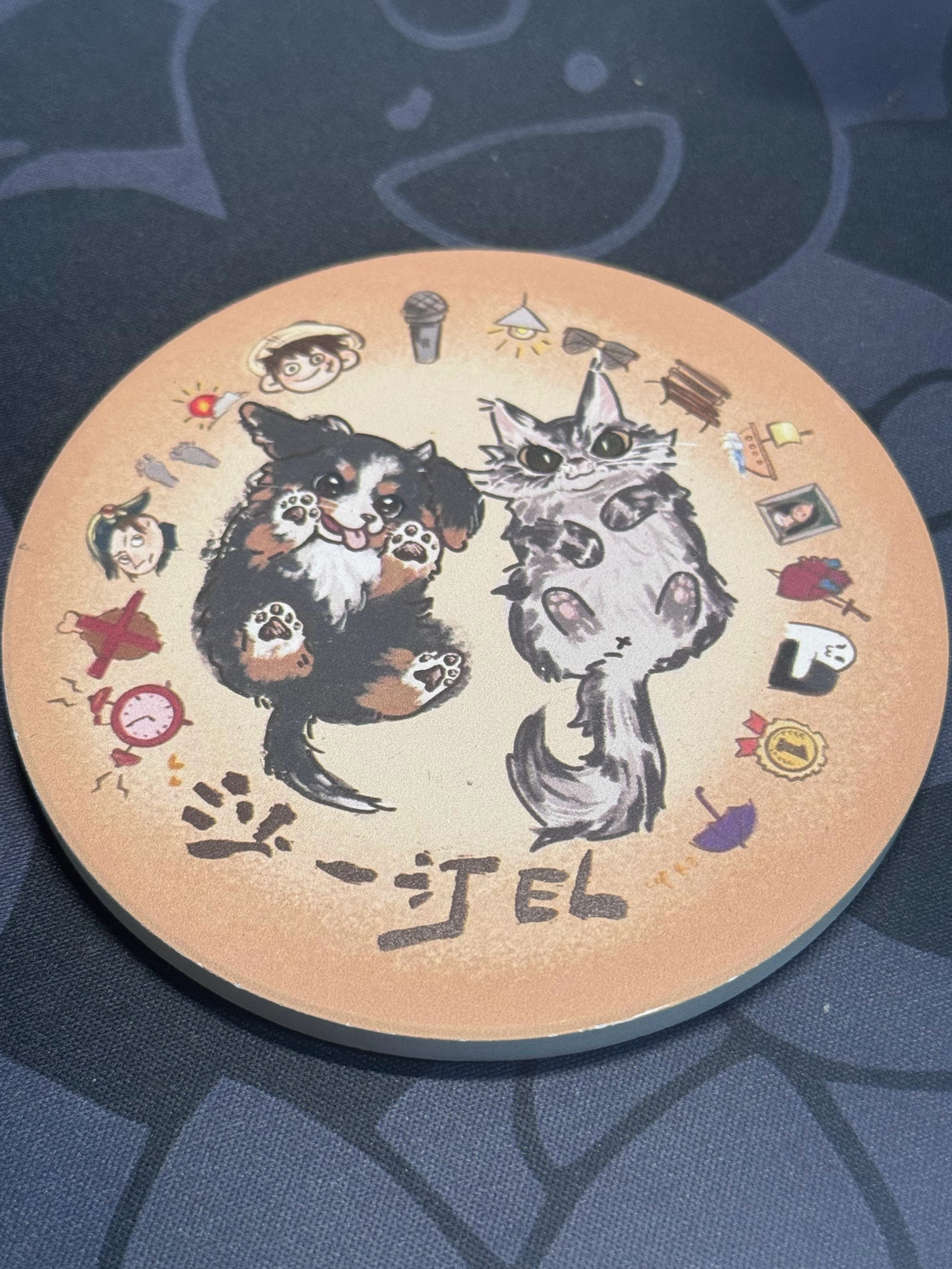 啊我真的好喜欢这个杯垫吧太萌了太萌了，但是是梅奔散场后物料没换完随机换的，到现在