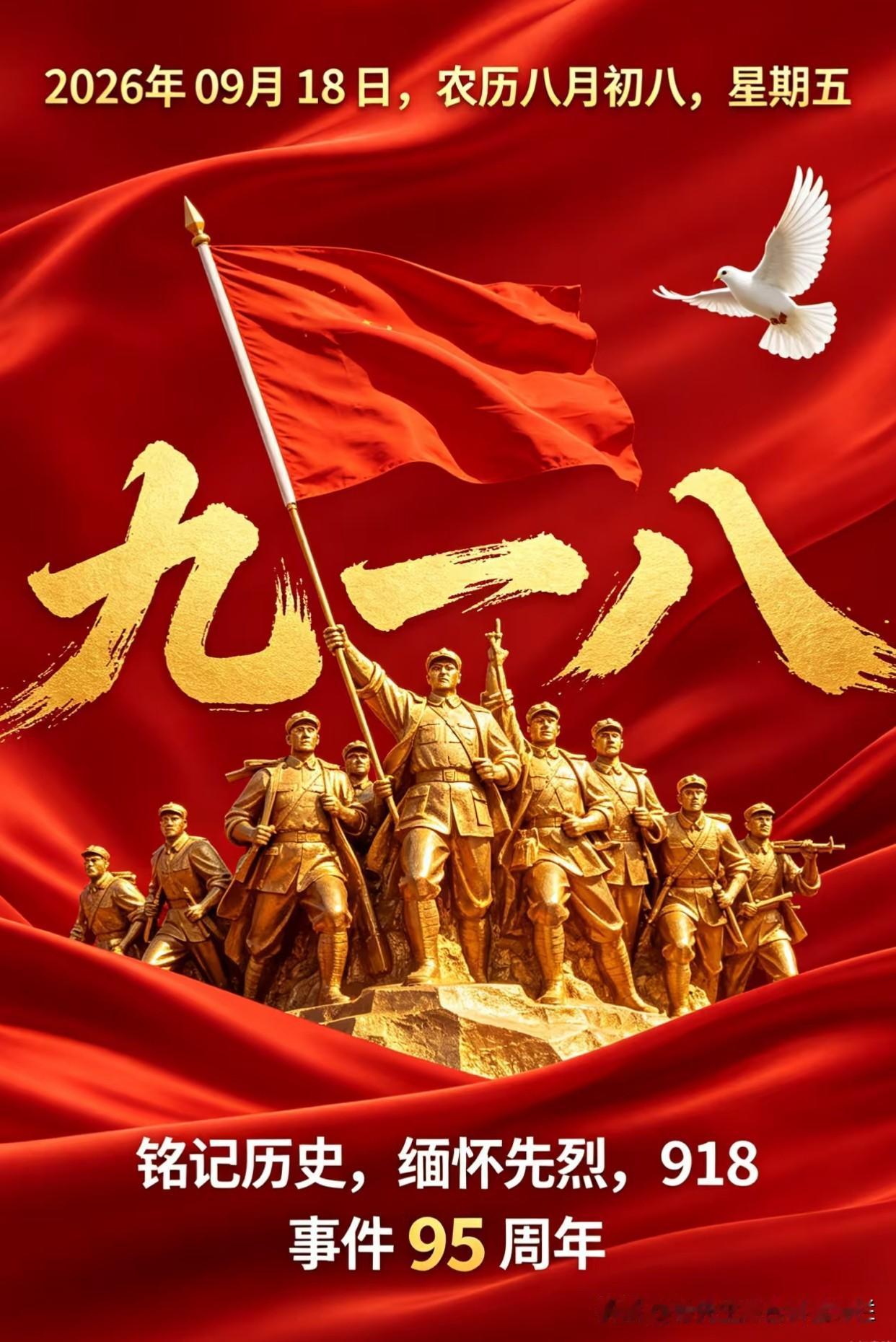 今天是918国防爱国教育纪念日
硝烟远去，警钟长鸣。
勿忘国耻，铭记历史。
砥砺