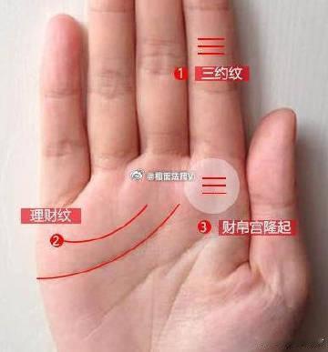 女人手上如果有三约纹和理财纹，三约纹代表一个人一生财富都不会缺，而且会有很不错的