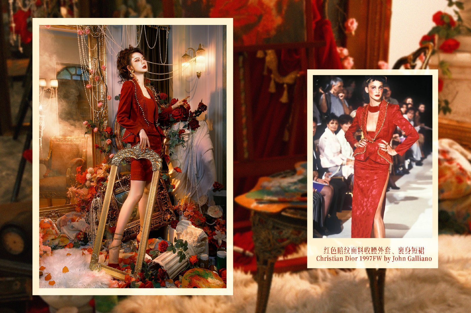 戚薇穿了28年前古董高定 戚薇最新造型图上身的礼服来自1997年的DIOR秋冬古