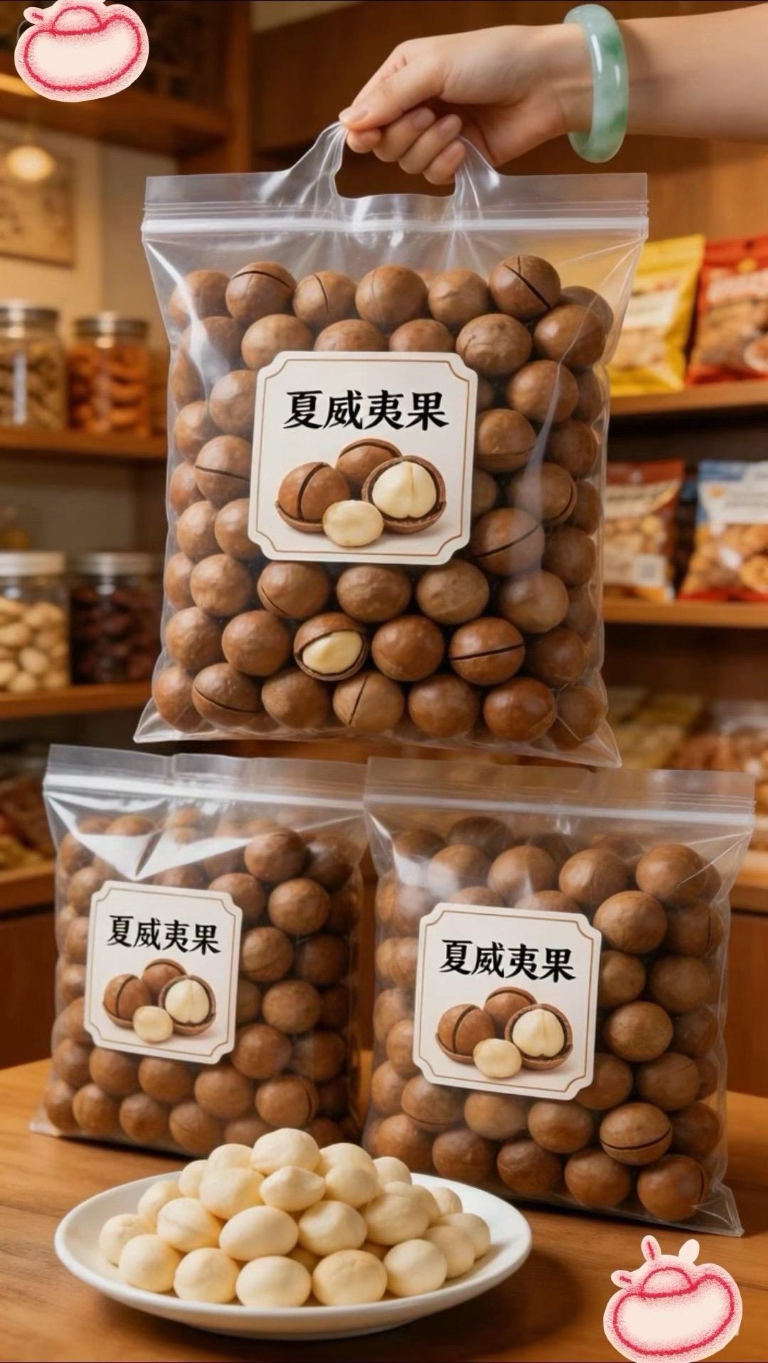 奶香浓郁的夏威夷果，颗颗均匀饱满，轻撬即开。入口酥脆顺滑，黄油香气十足...