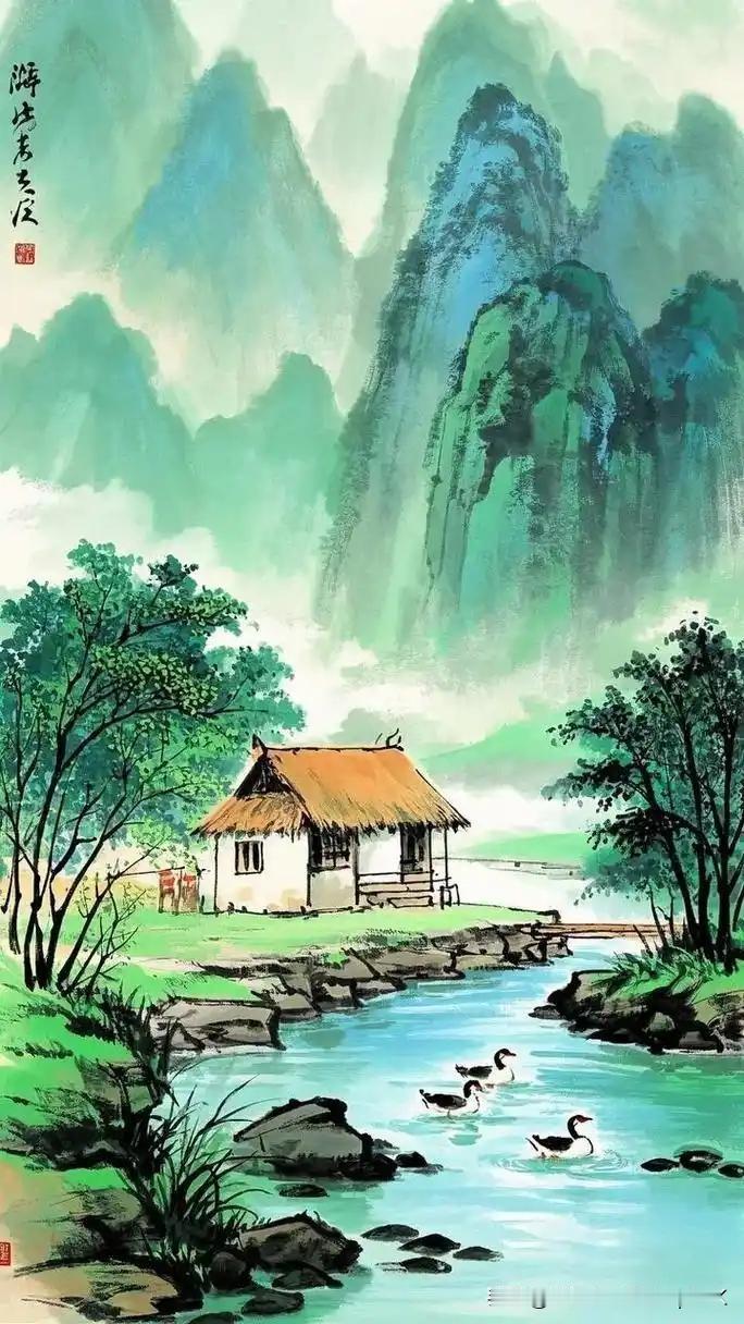 《溪上》
——宋·戴复古
小楼萧洒面晴川，
袅袅西风扫暮烟。
碧水明霞两相照，