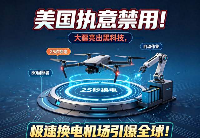 美国执意禁用！大疆亮出黑科技，极速换电机场引爆全球！