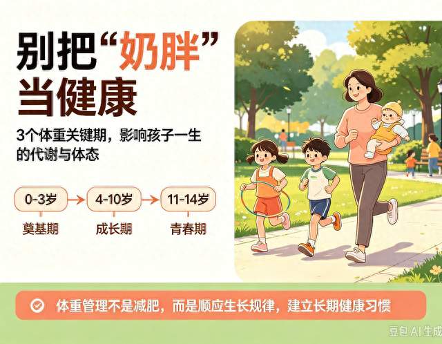 孩子别盲目养胖！3个体重关键发育期悄悄奠定终身体态与健康底子