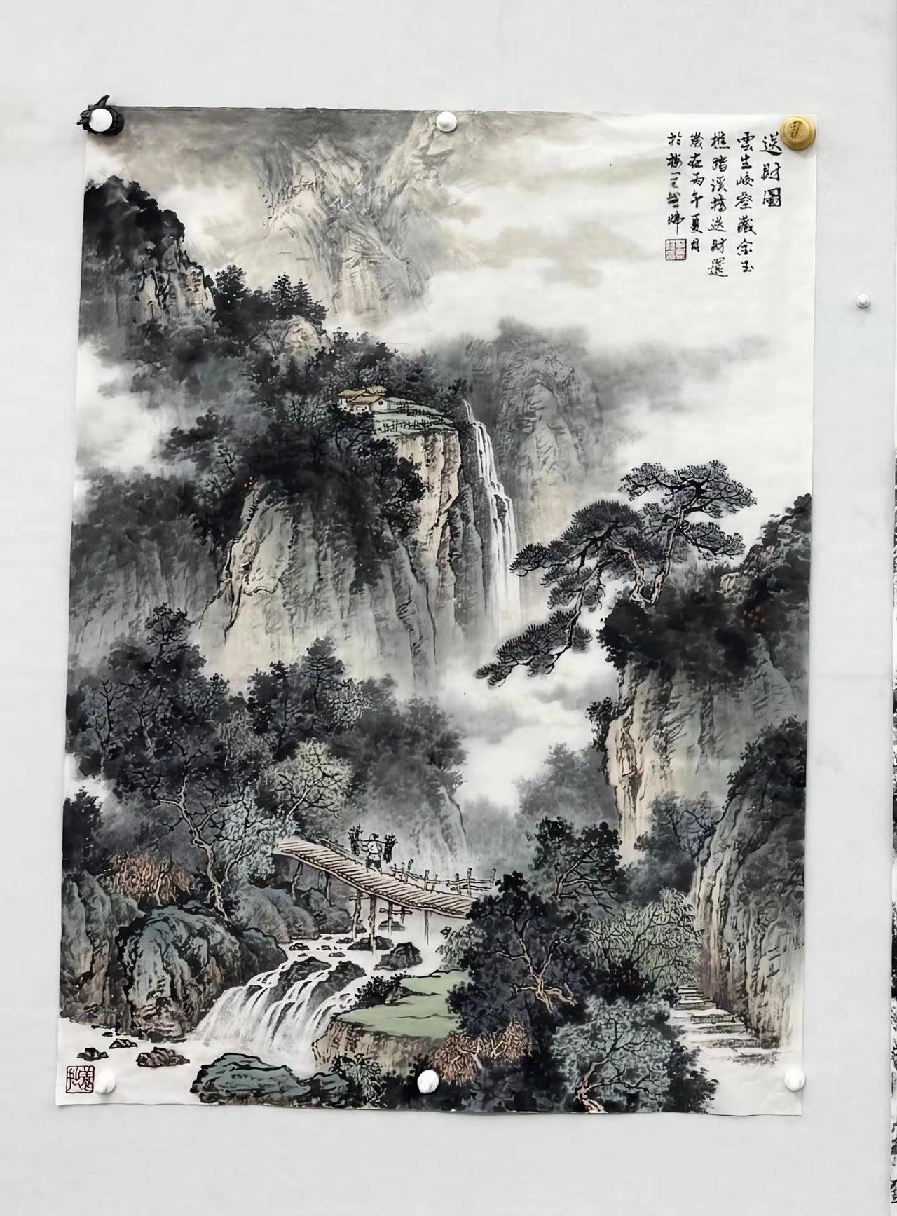 送财图。水墨山水创作者中心 创作灵感 笔墨山水情怀 山水画艺术传承 国画山水有意