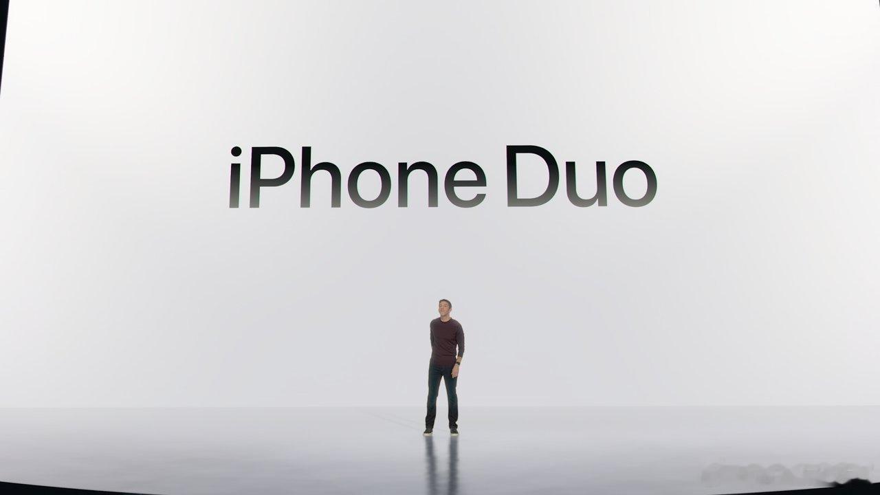 苹果折叠屏iPhone Duo亮相！此次推出蓝、白两款外观颜色。苹果发布会 ​​
