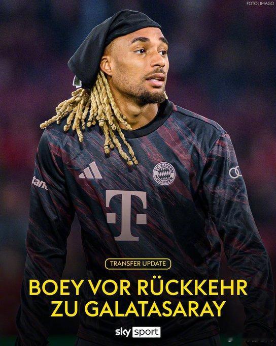 【回老东家】罗马诺：25岁的拜仁边后卫博埃即将租借至加拉塔萨雷，有买断条款。博埃