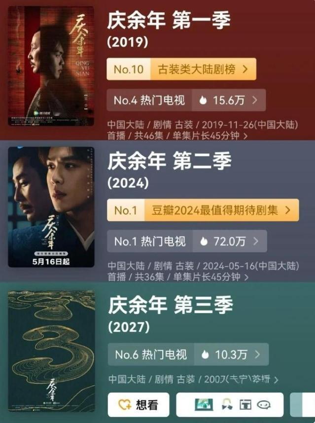 张若昀即将官宣两部剧
一部是《庆余年3》，另一部是《千里江山图》，两部都是巨饼，