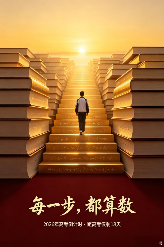 【高考倒计时18天每一步都算数】5月20日，距离2026年高考还有18天！高考不