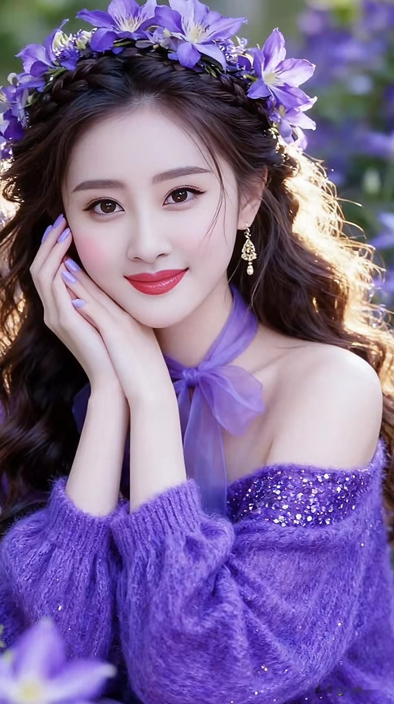 梦幻紫花仙子，温柔甜美，宛如童话中的公主。随手一拍的花 花裙子配什么上衣 国风少