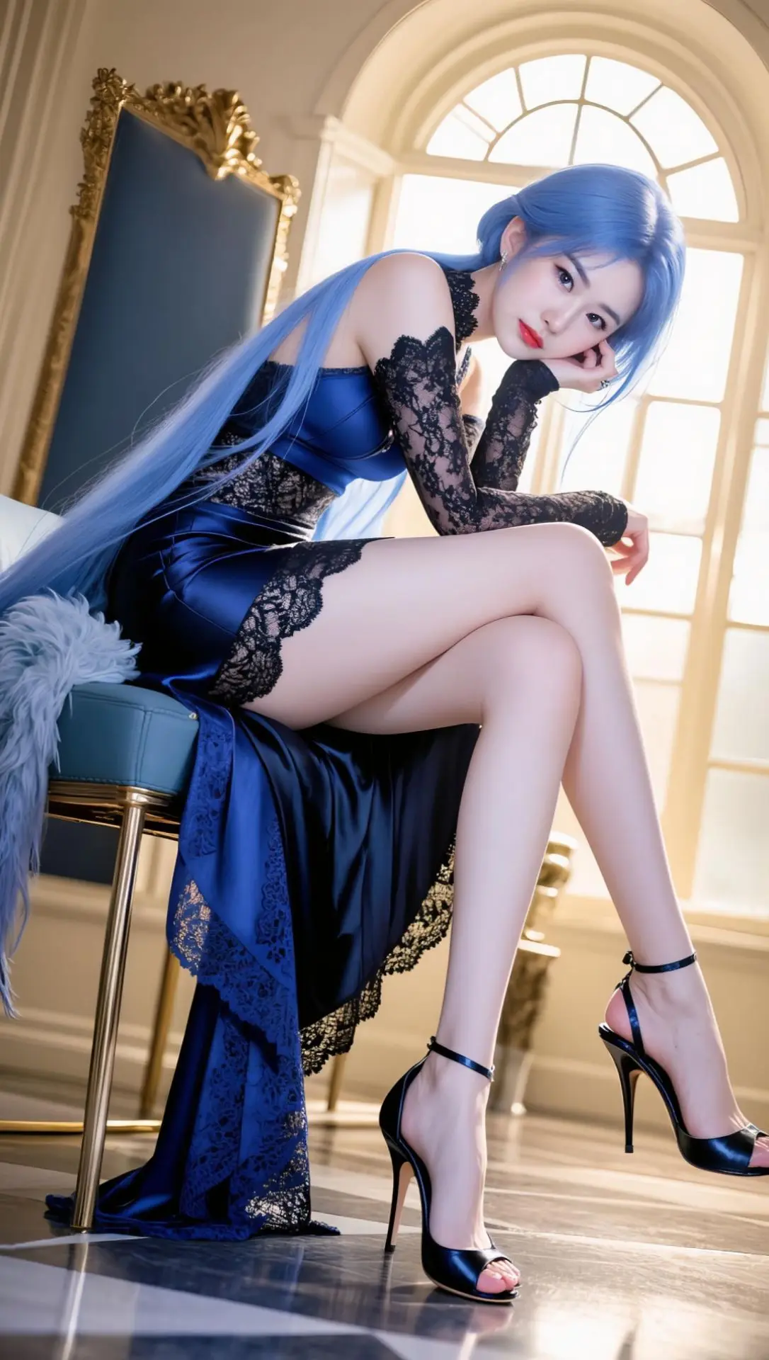 AI蓝调优雅写真 ai创作