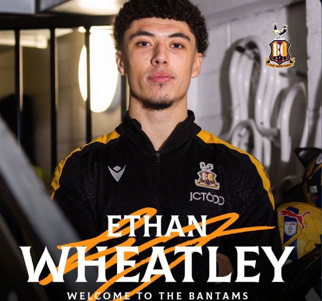 📢 官方消息：曼联球员伊桑·惠特利租借加盟布拉德福德城，租期至本赛季结束。曼联