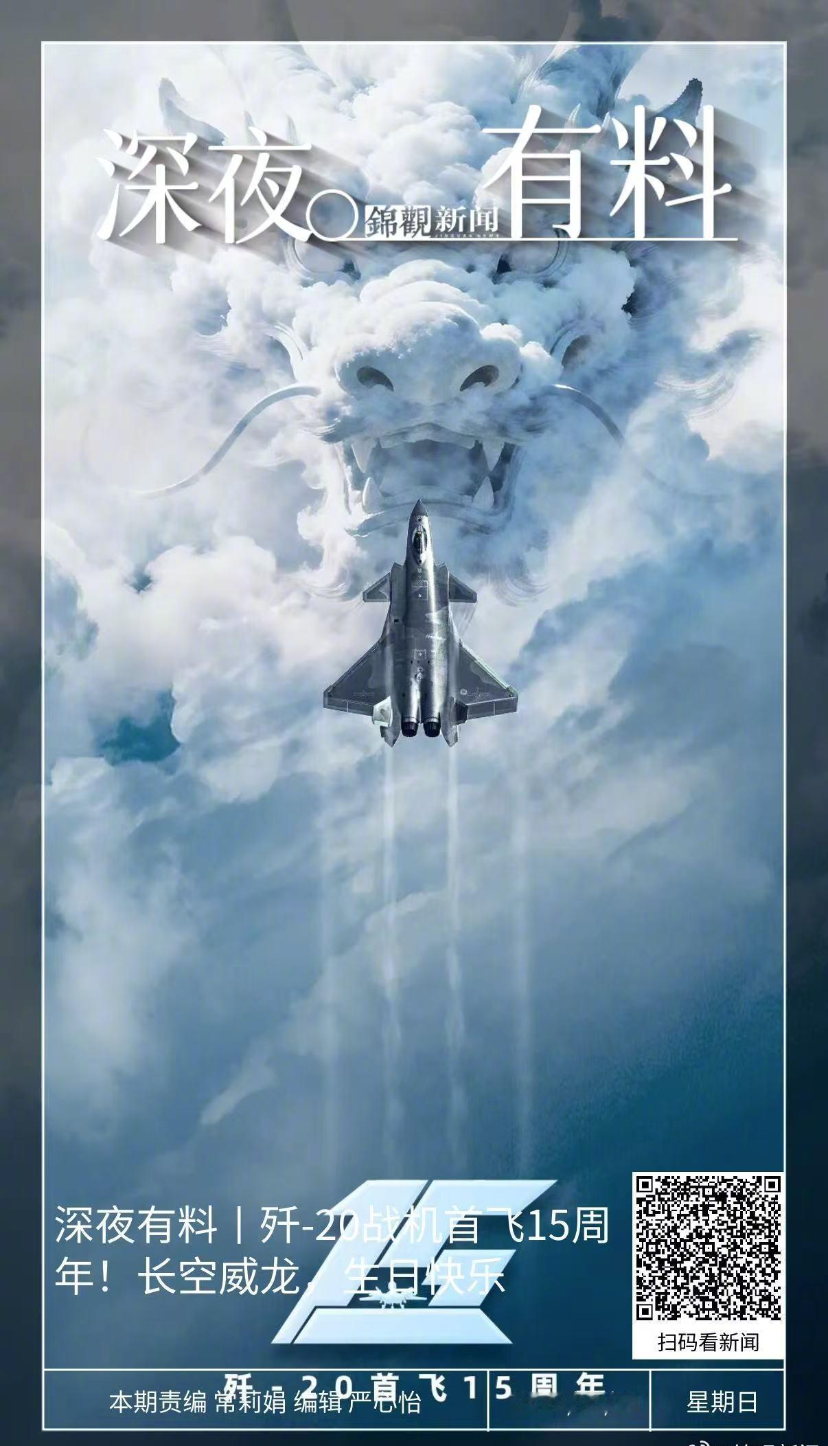 【锦观深夜有料 】歼-20战机首飞15周年！长空威龙，生日快乐；俄大使透露马杜罗