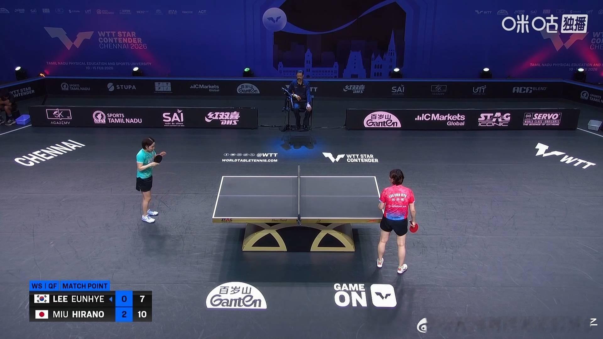 平野美宇3比0李恩慧（3，7，8）晋级2026WTT金奈球星挑战赛女单半决赛下一