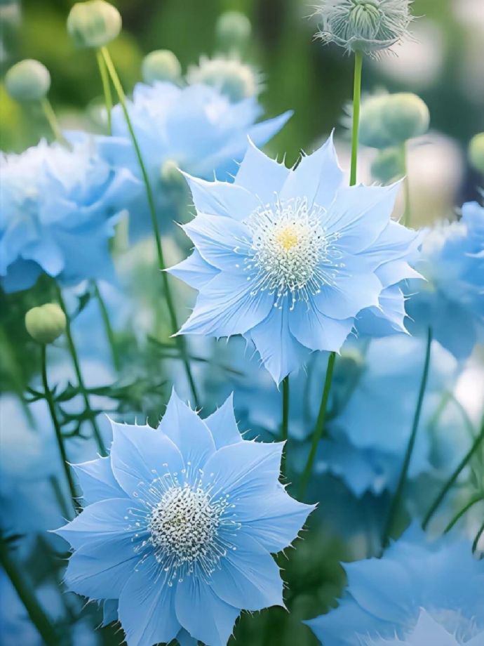 有一种花它叫黑种草 ：它的花语是“清新的爱，无尽的思念。” 