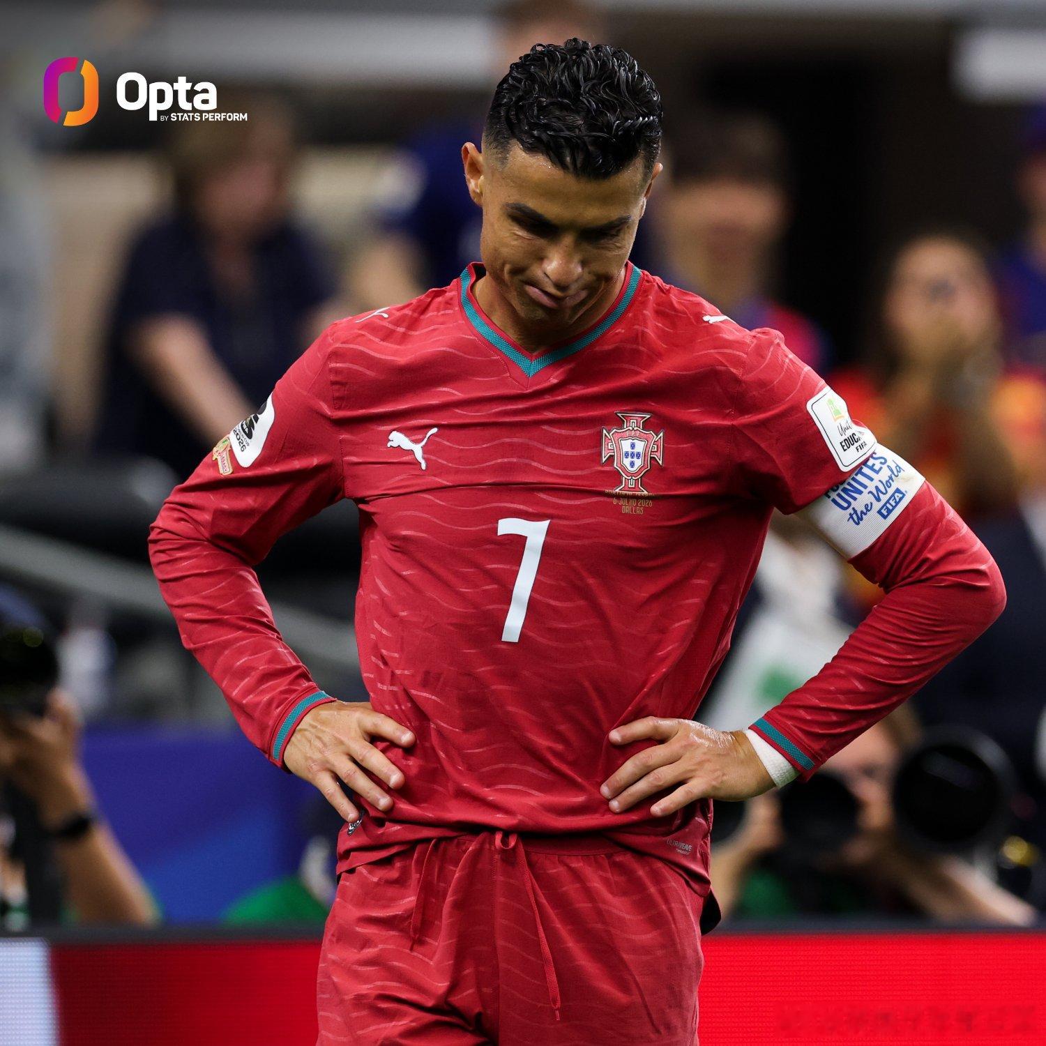 尴尬纪录！opta：C罗是2022、2026两届世界杯中，唯一累计出场超500分