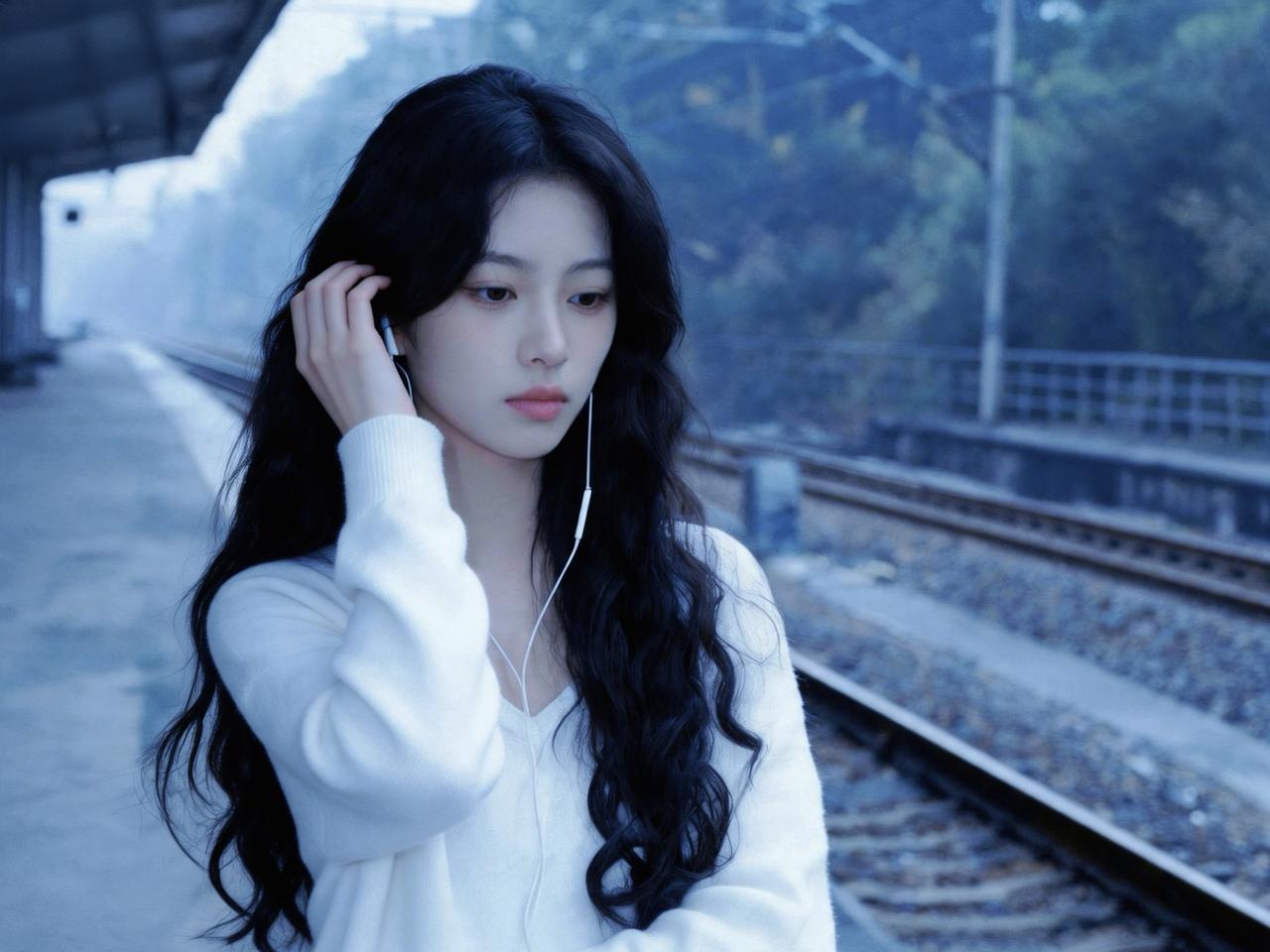 “耳机里的世界，只有你懂”美女照片美女写真
