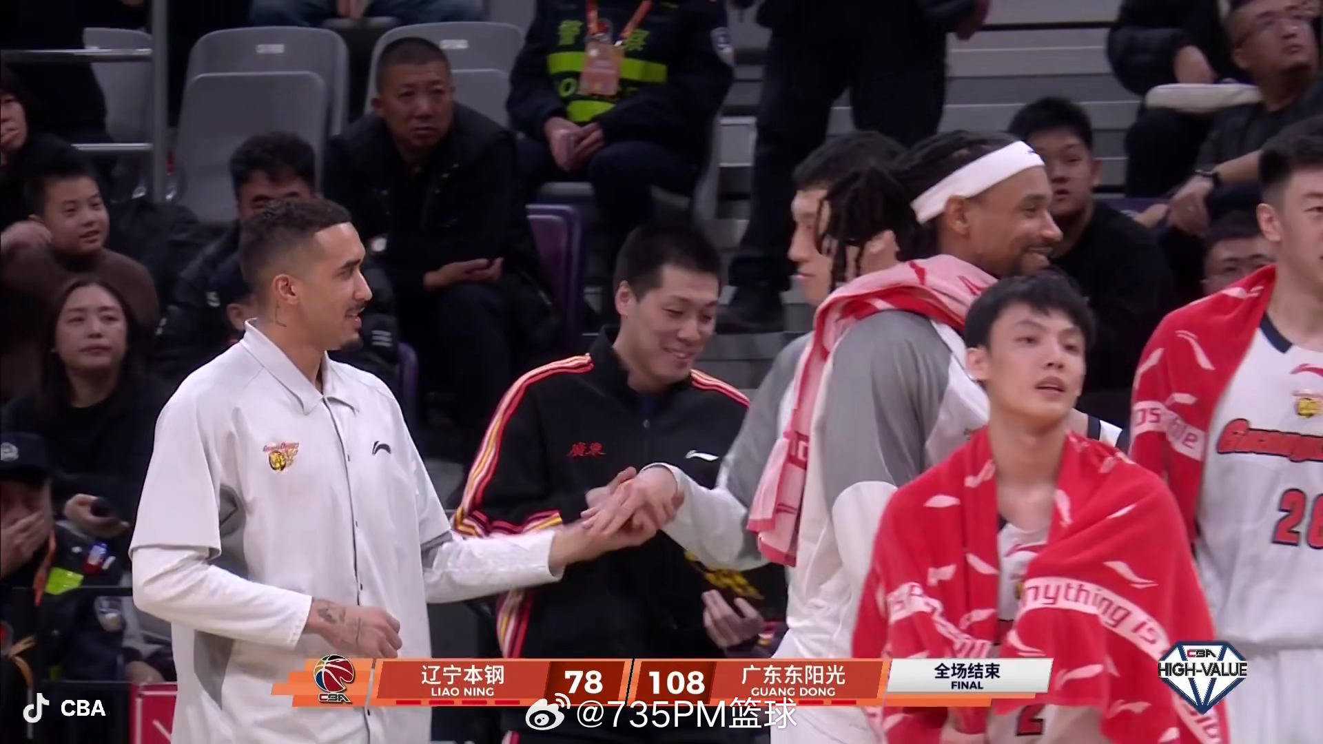 辽粤大战广东三外援合计轰出71分，最终在40分钟赛制里广东队客场108-78大胜