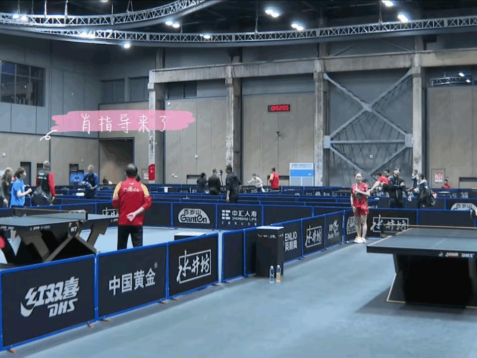 大头在完成与甜甜的双打比赛后
又回到了训练场继续训练
一开始是京队弟弟和体能陪着