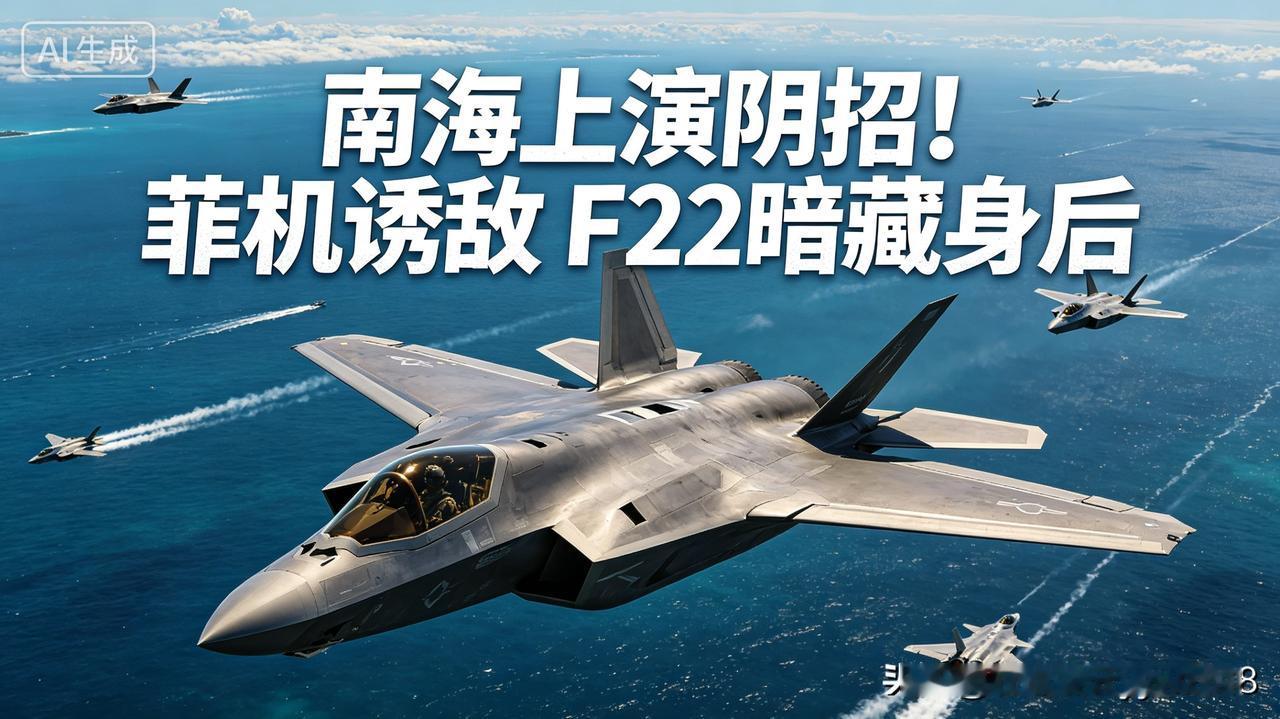 南海方向真敢玩阴的！美菲联手摆局，菲军战机在前面故意迷惑，美军F-22躲在后面伺
