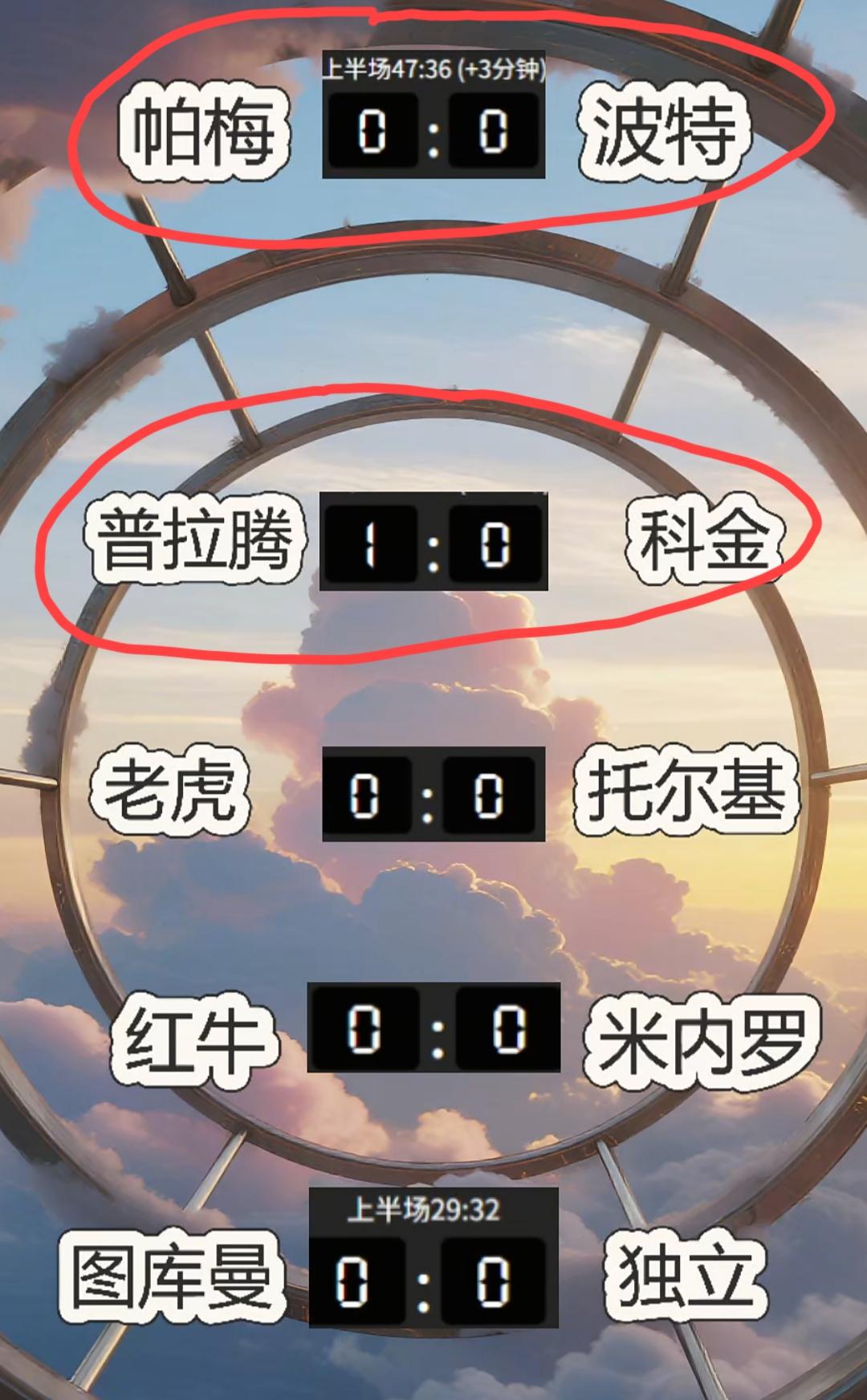 南美解放者杯，帕尔梅拉斯、普拉滕斯这两场比赛的上半时已经结束了，目前帕尔梅拉斯0