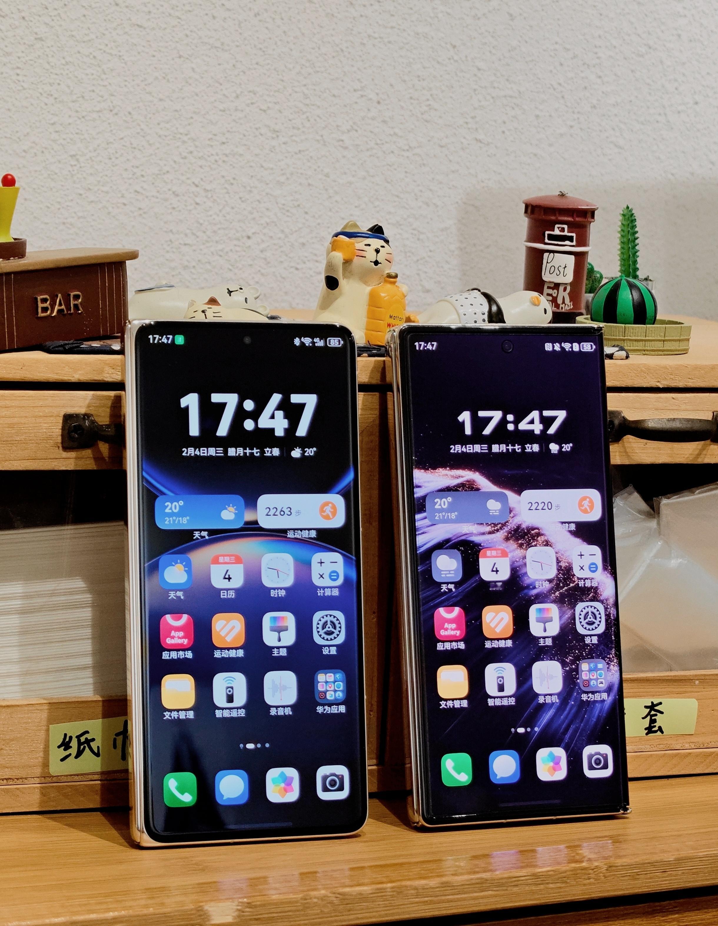 华为Mate X7 典藏版幻影紫和华为Mate XTs 非凡大师槿紫，你会选哪台