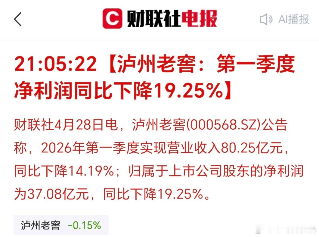 老窖都扛不住了 