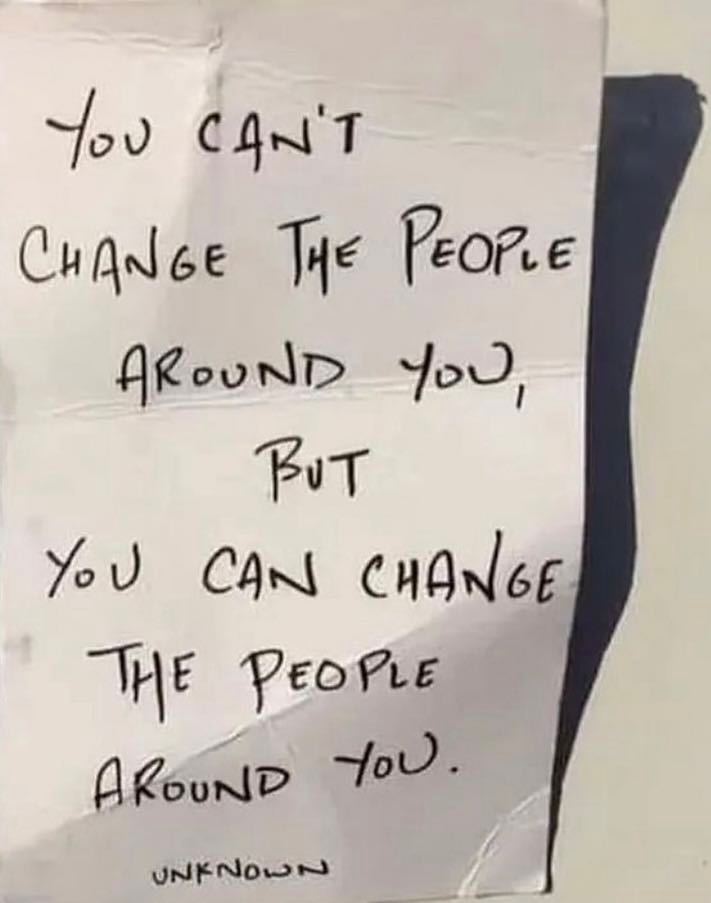 这句话有点意思，两个 change 含义不同，前者表示