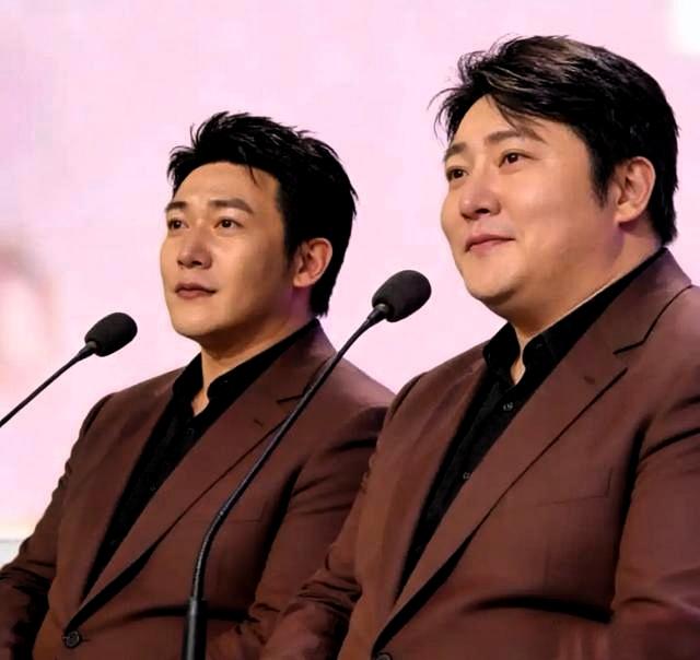 郭京飞和姐夫陆毅这合照，是彻底放飞自我了吧！俩人肉眼可见地圆了一圈，网友目测“起