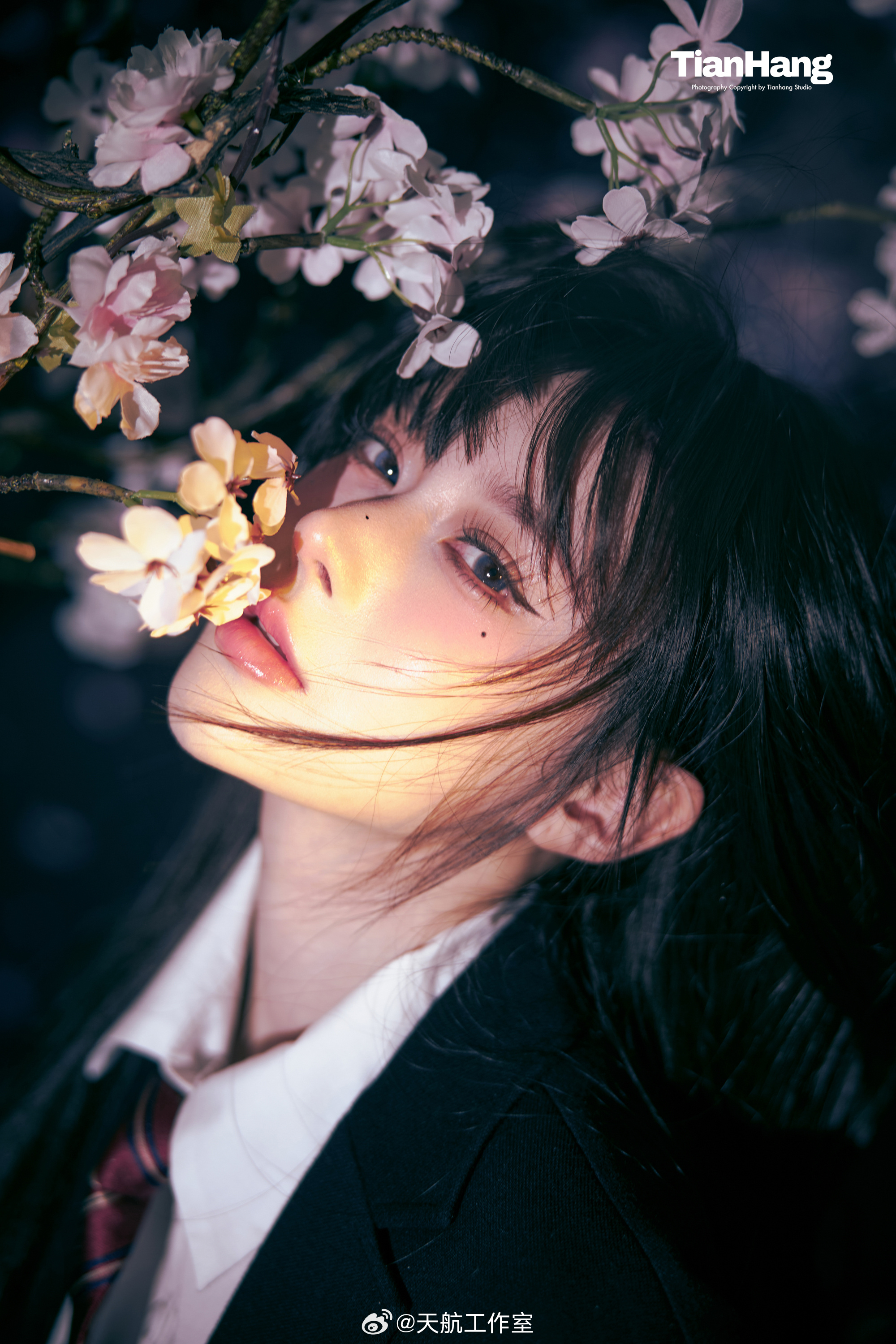 ✨棚拍分享🌸夜樱与JK 是春日限定的温柔心事✨天航工作室韩系棚拍少女心夜樱