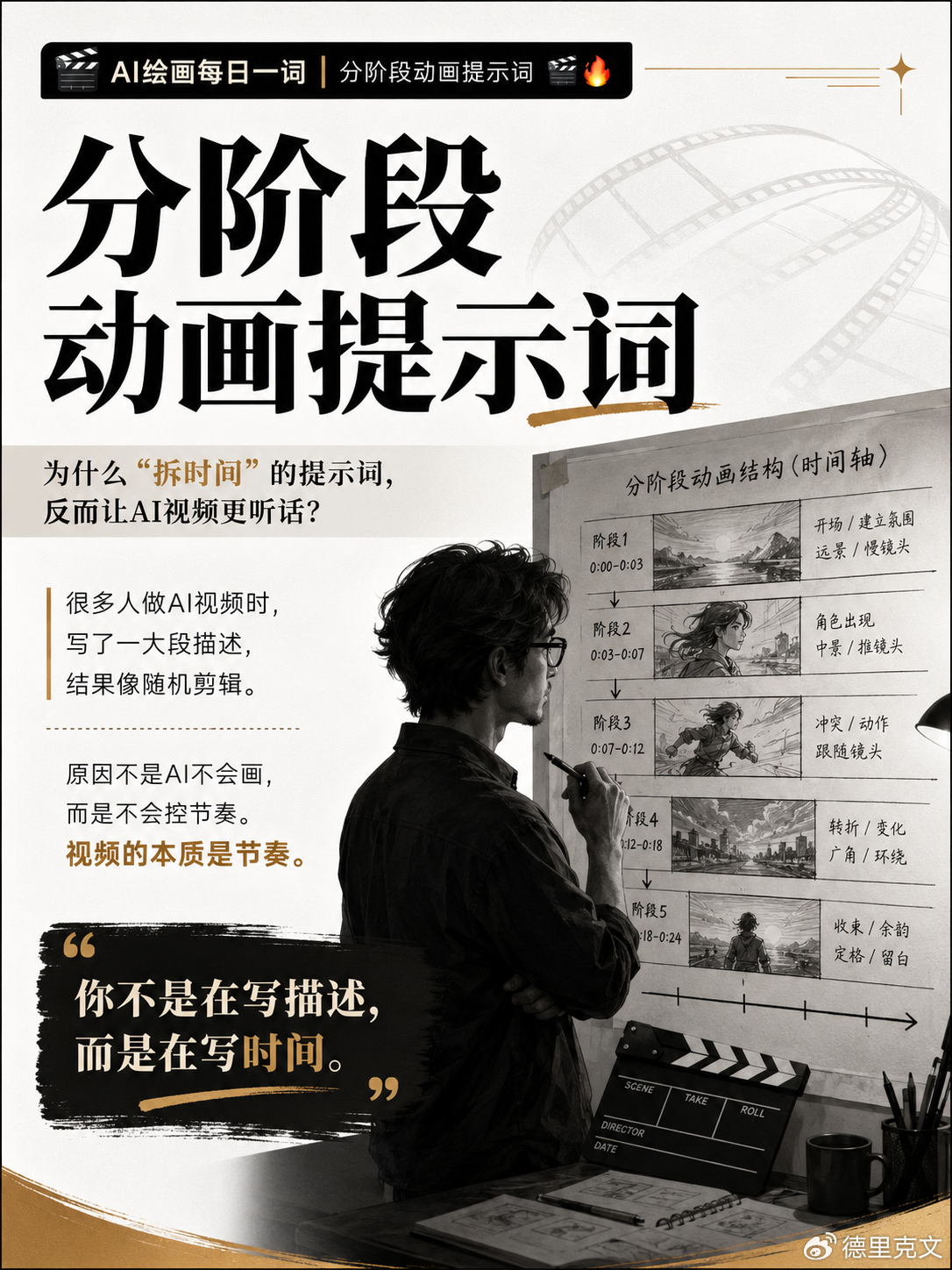 为什么“拆时间”的提示词，反而让AI视频更听话？很多人用AI做视频时都会遇到一个