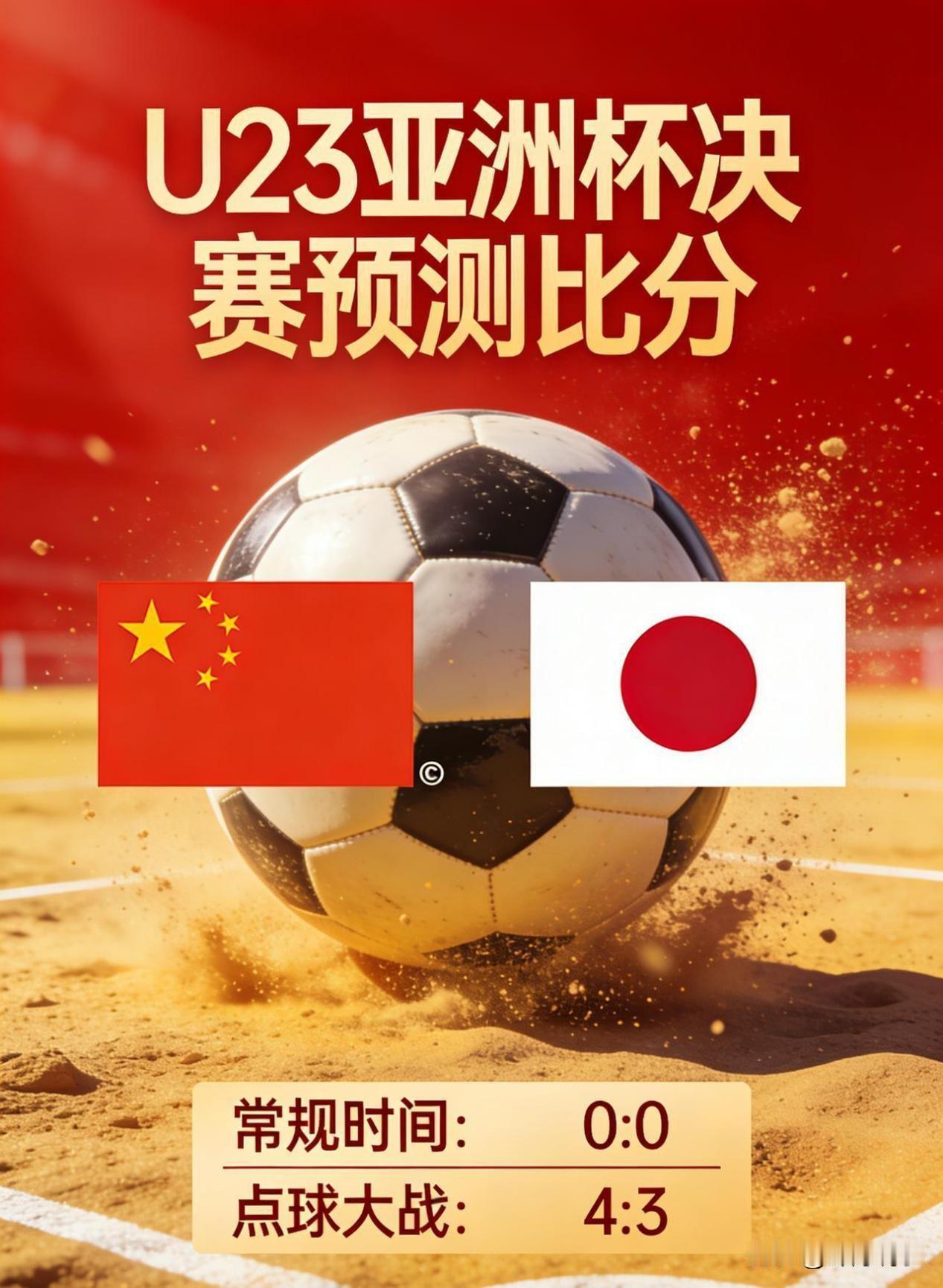 U23亚洲杯决赛要踢了，黄沙满天，能见度掉到500米以下。
    这不是电影，