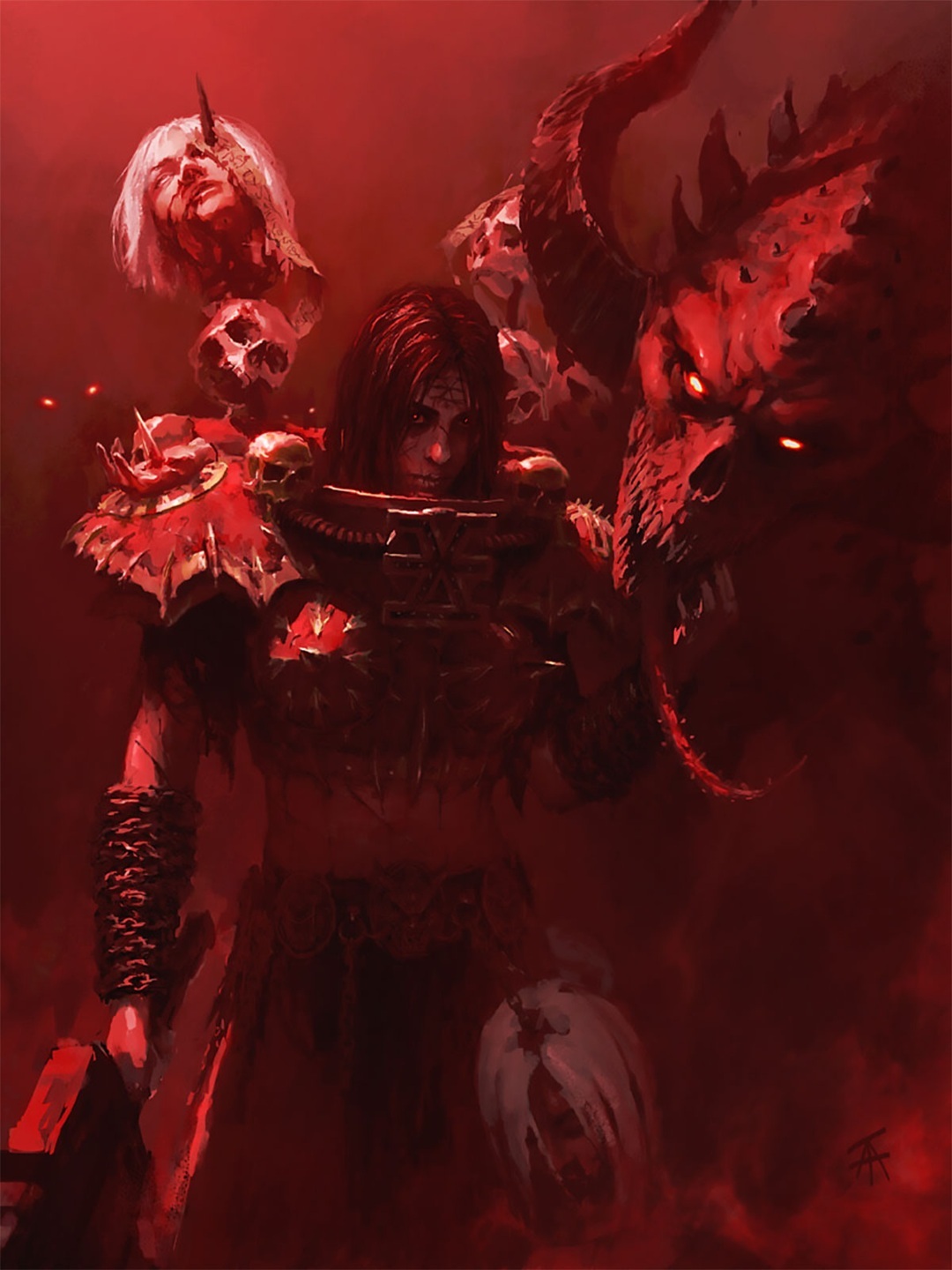 战锤40k 恐虐混沌战斗修女by Ted Arfken 