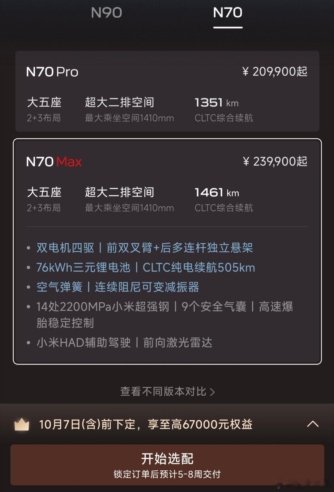 澎程里面卖得最好的竟然是N90MAX，需要等待9-12周，而其他版本则是4-8周