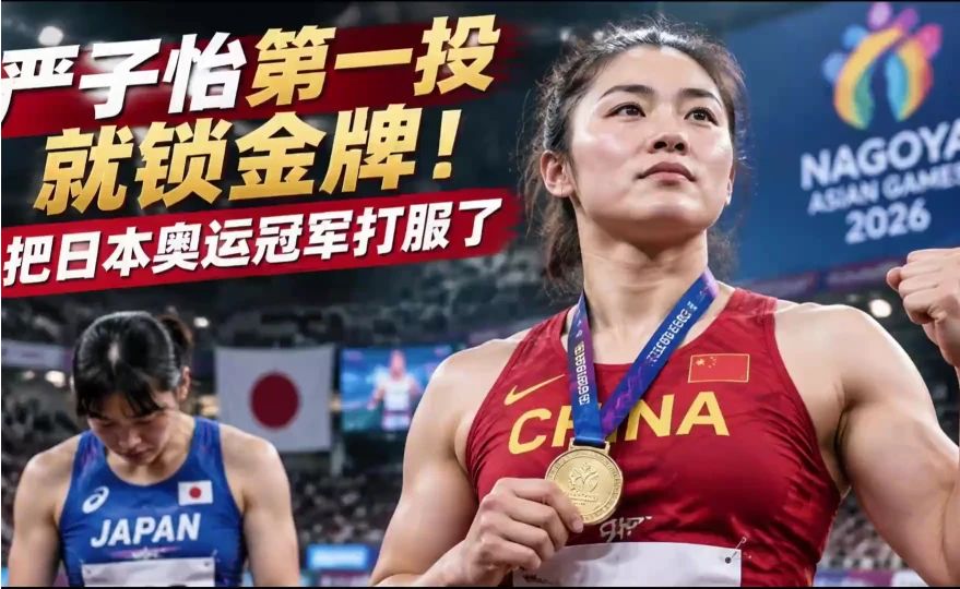 严子怡前列投就锁金牌！把樱花国奥运冠军打服了#严子怡##亚运