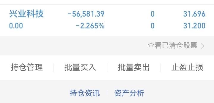 兴业科技全线离场，今日盘面走弱，果断清仓规避风险，先保住本金为主。 
