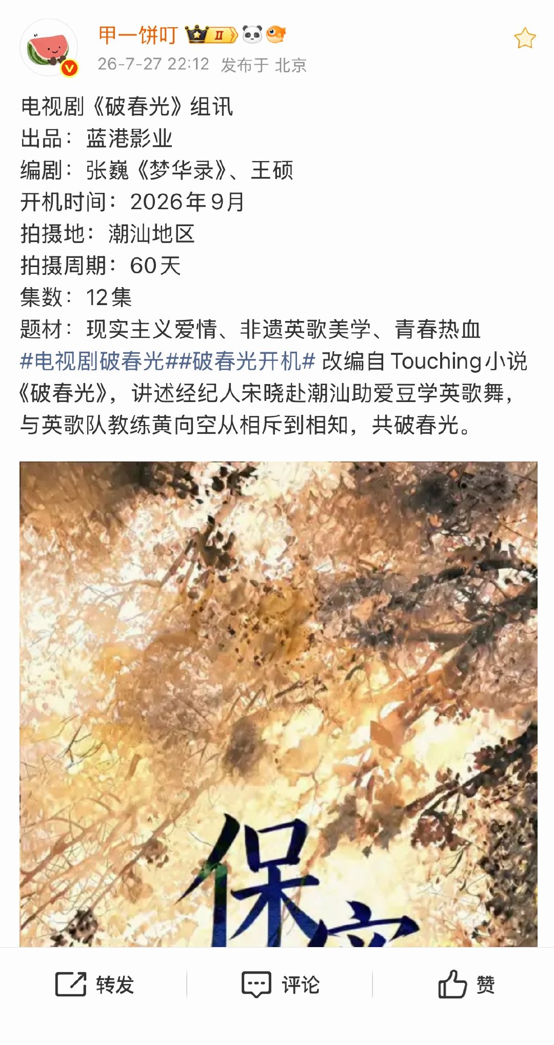 给阿嬷的情书连锁效应，潮汕题材的剧要来了，这个编剧不好说 